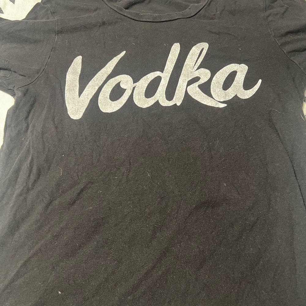 Black Comfy Tee that says “Vodka”